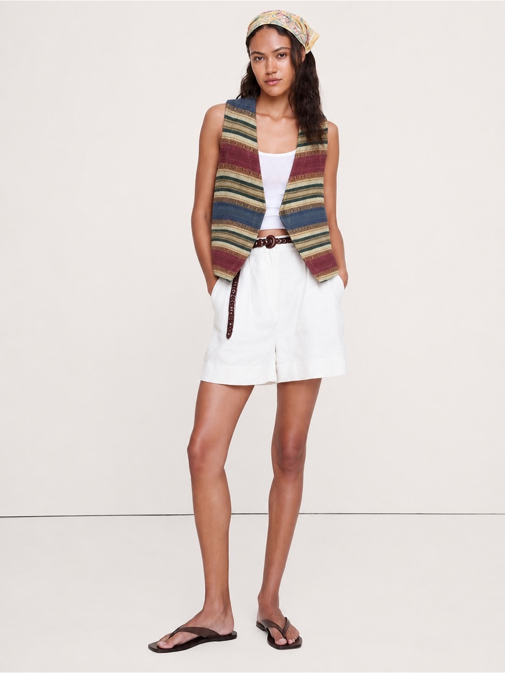 Vintage Gotcha Covered Womens Western Striped Vest Cotton Size XL *x